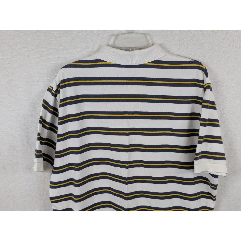 Polo Ralph Lauren Striped Polo Shirt White/Navy/Yellow Men's Size XL